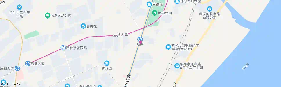武汉新湖街解放大道口_公交站地图_武汉公交_妙搜公交查询2025