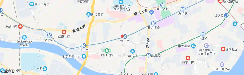 武汉崇仁路京汉大道口_公交站地图_武汉公交_妙搜公交查询2025