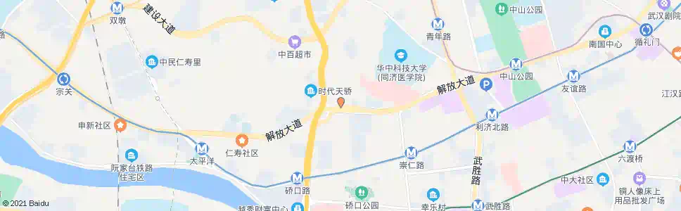 武汉解放大道蓝天宾馆_公交站地图_武汉公交_妙搜公交查询2025