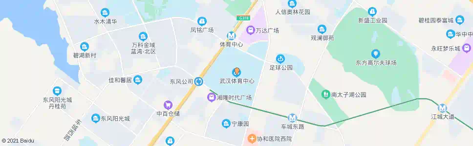 武汉车城北路体育中心南门_公交站地图_武汉公交_妙搜公交查询2025