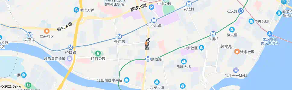 武汉武胜路武街西街_公交站地图_武汉公交_妙搜公交查询2025