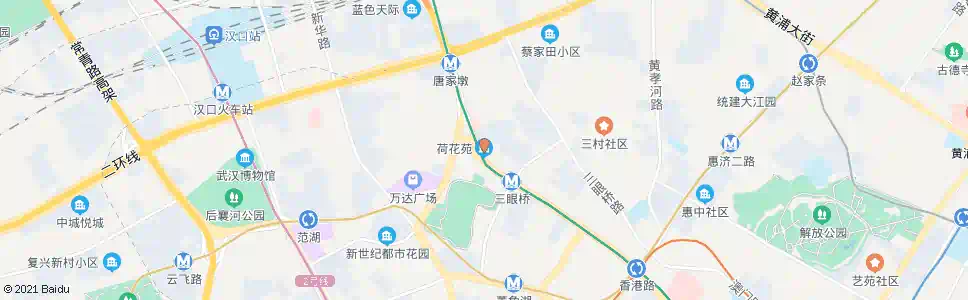 武汉三秀路荷花园_公交站地图_武汉公交_妙搜公交查询2025