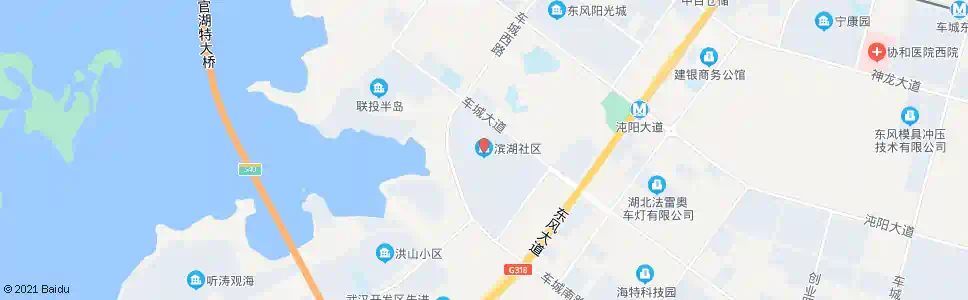 武汉车城路滨湖社区_公交站地图_武汉公交_妙搜公交查询2025