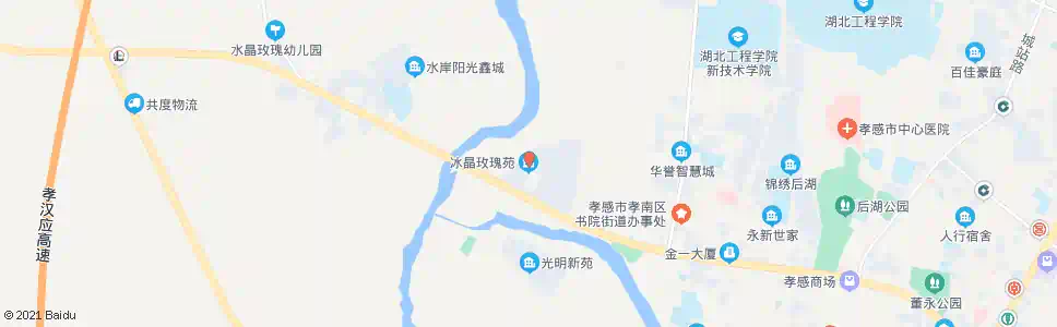 孝感冰晶玫瑰苑_公交站地图_孝感公交_妙搜公交查询2025