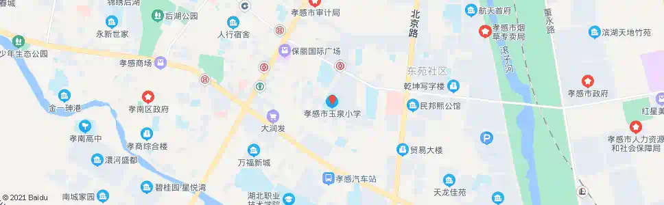 孝感玉泉小学_公交站地图_孝感公交_妙搜公交查询2025