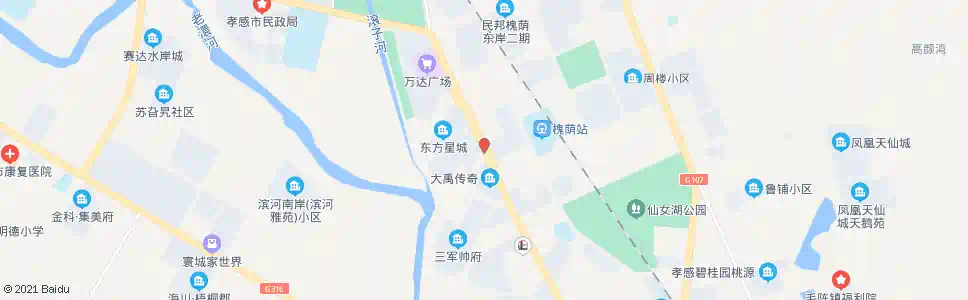 孝感南大市场_公交站地图_孝感公交_妙搜公交查询2025