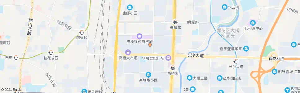 长沙高桥大市场北_公交站地图_长沙公交_妙搜公交查询2025