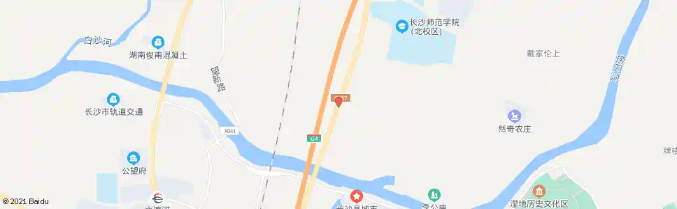 长沙水渡河桥北_公交站地图_长沙公交_妙搜公交查询2025