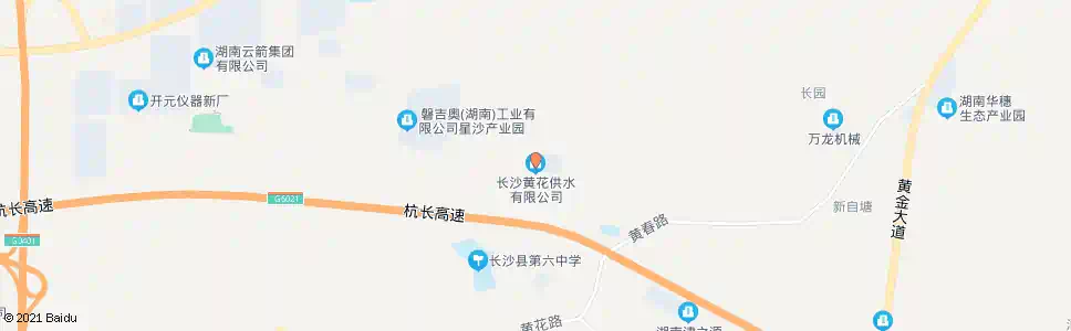 长沙黄花自来水厂_公交站地图_长沙公交_妙搜公交查询2025