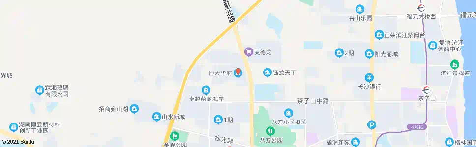 长沙恒大华府_公交站地图_长沙公交_妙搜公交查询2025