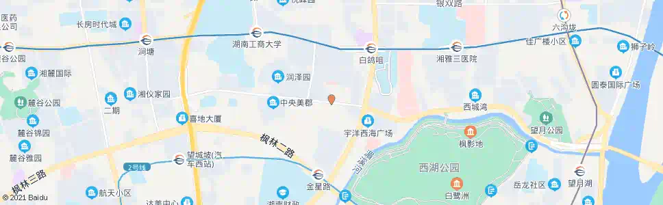 长沙咸嘉湖西路金星大道口_公交站地图_长沙公交_妙搜公交查询2025