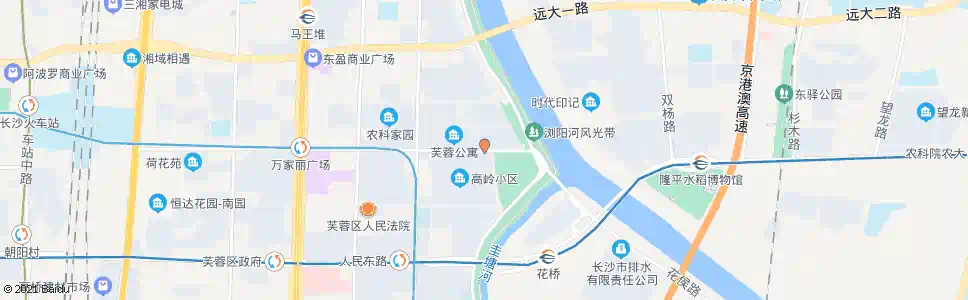 长沙荷花路东_公交站地图_长沙公交_妙搜公交查询2025