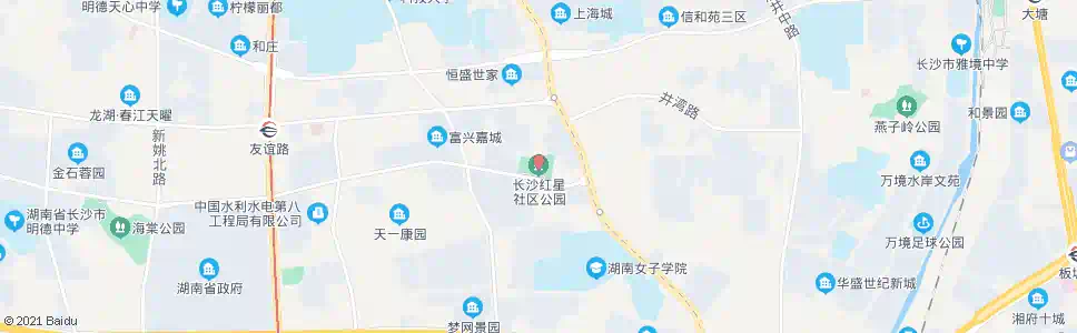 长沙红星社区公园_公交站地图_长沙公交_妙搜公交查询2025