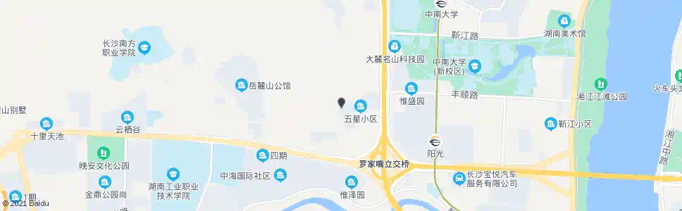 长沙五星小区_公交站地图_长沙公交_妙搜公交查询2025