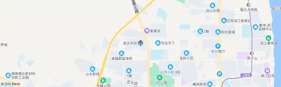长沙恒大华府小区_公交站地图_长沙公交_妙搜公交查询2025