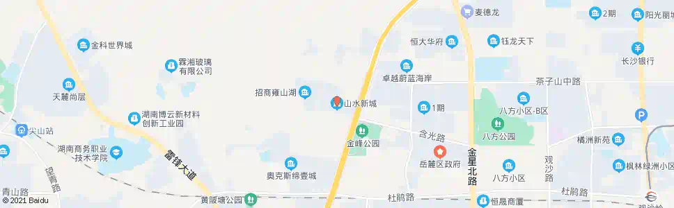 长沙山水新城小区_公交站地图_长沙公交_妙搜公交查询2025