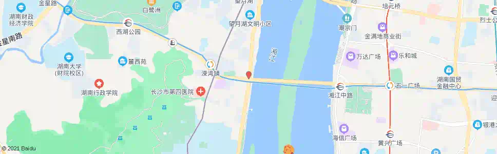 长沙橘子洲大桥西_公交站地图_长沙公交_妙搜公交查询2025