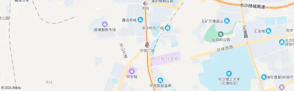 长沙中信广场站_公交站地图_长沙公交_妙搜公交查询2025