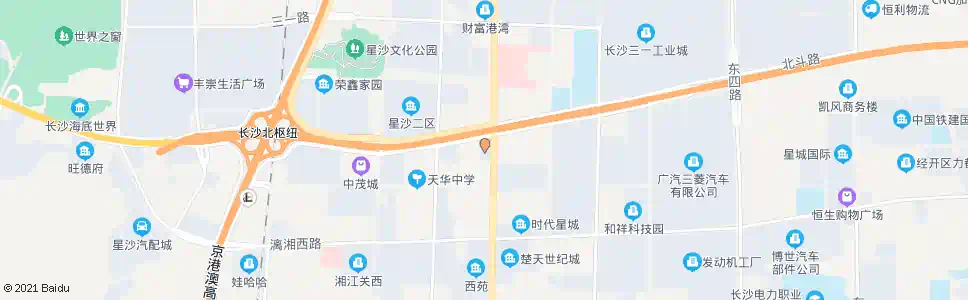 长沙楚天中苑_公交站地图_长沙公交_妙搜公交查询2025