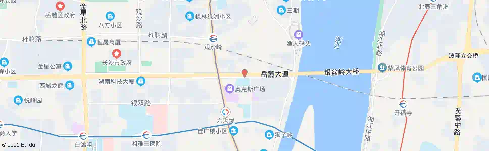 长沙银盆岭大桥西_公交站地图_长沙公交_妙搜公交查询2025