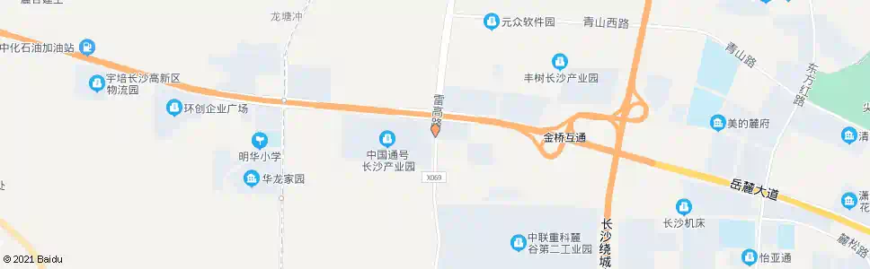 长沙雷高路岳麓大道南_公交站地图_长沙公交_妙搜公交查询2025