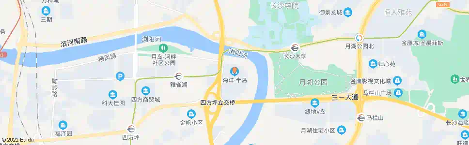 长沙海洋半岛_公交站地图_长沙公交_妙搜公交查询2025
