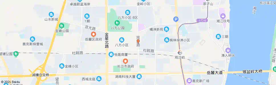 长沙观沙路_公交站地图_长沙公交_妙搜公交查询2025
