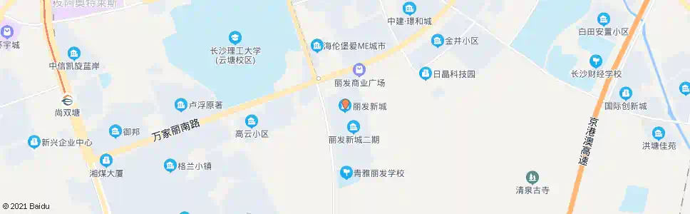 长沙丽发新城_公交站地图_长沙公交_妙搜公交查询2025