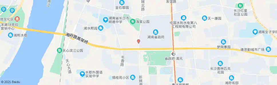 长沙新姚路湘府路口_公交站地图_长沙公交_妙搜公交查询2025