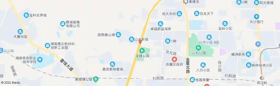 长沙含光路西二环路口_公交站地图_长沙公交_妙搜公交查询2025