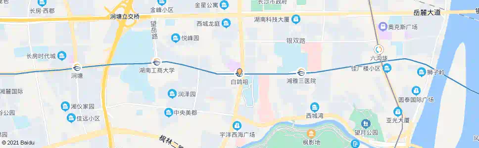 长沙白鸽咀_公交站地图_长沙公交_妙搜公交查询2025