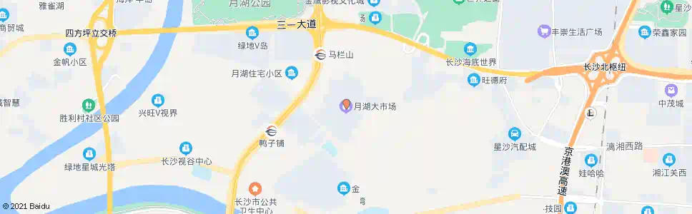 长沙月湖大市场_公交站地图_长沙公交_妙搜公交查询2025