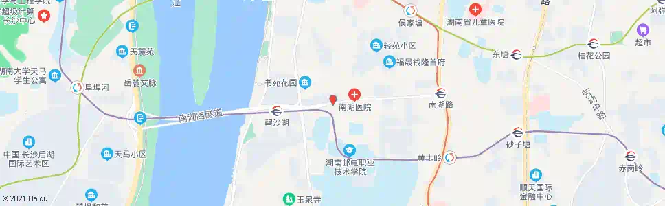 长沙古堆山_公交站地图_长沙公交_妙搜公交查询2025