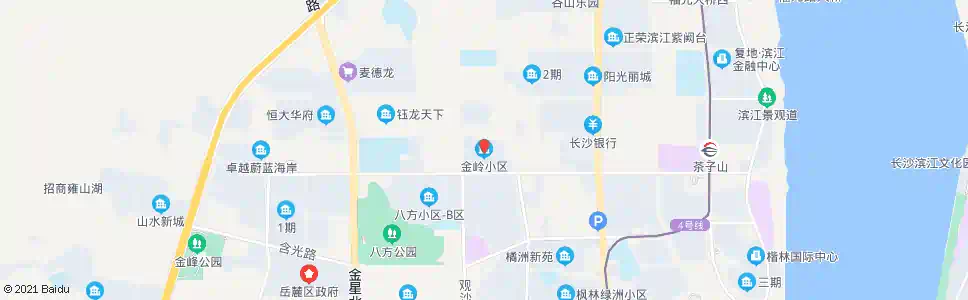 长沙金岭小区(岳华路)_公交站地图_长沙公交_妙搜公交查询2025