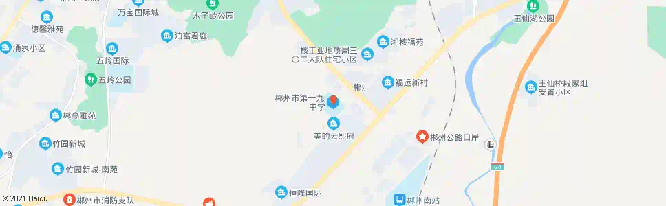 郴州十九中_公交站地图_郴州公交_妙搜公交查询2025