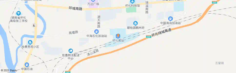 怀化怀化南站(高铁)_公交站地图_怀化公交_妙搜公交查询2025