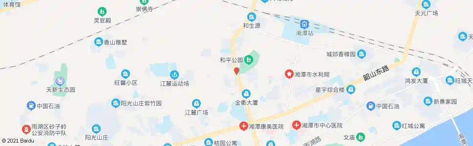 湘潭和平公园南(建设银行)_公交站地图_湘潭公交_妙搜公交查询2025