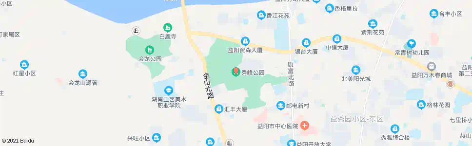 益阳秀峰公园西_公交站地图_益阳公交_妙搜公交查询2025