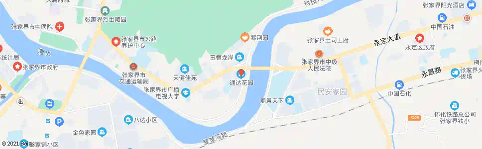 张家界通达花园_公交站地图_张家界公交_妙搜公交查询2025