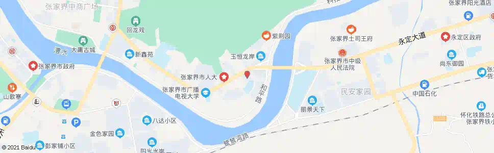 张家界蓝天酒店_公交站地图_张家界公交_妙搜公交查询2025
