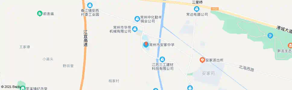 常州安家中学(停靠站)_公交站地图_常州公交_妙搜公交查询2025