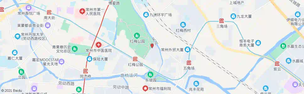 常州红梅公园东门_公交站地图_常州公交_妙搜公交查询2025