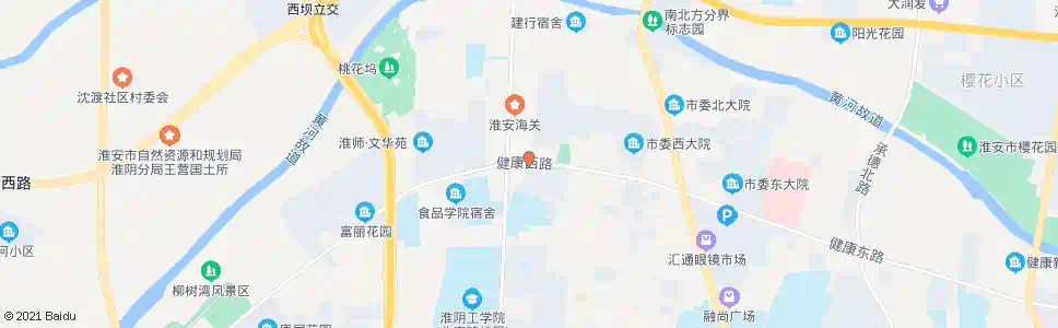 淮安健康西路_公交站地图_淮安公交_妙搜公交查询2025