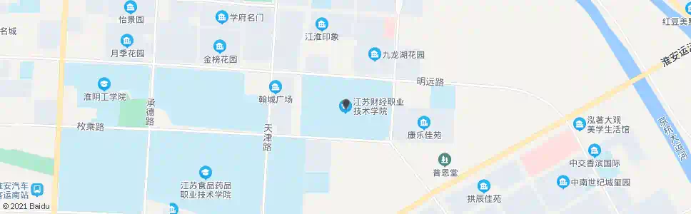 淮安江苏财经学院_公交站地图_淮安公交_妙搜公交查询2025