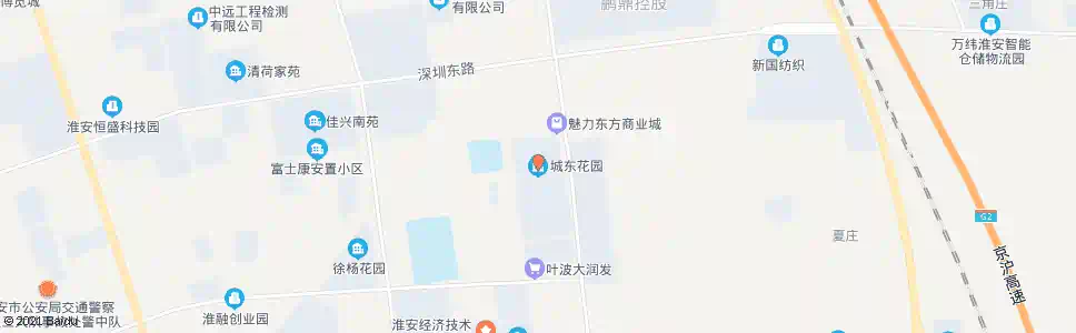 淮安城东花园_公交站地图_淮安公交_妙搜公交查询2025