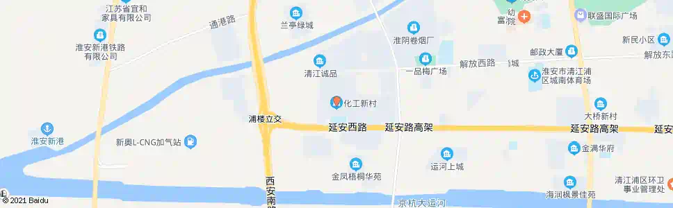 淮安化工新村_公交站地图_淮安公交_妙搜公交查询2025