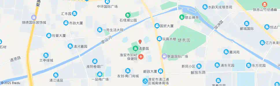 淮安清晏园_公交站地图_淮安公交_妙搜公交查询2025