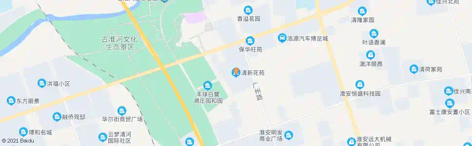 淮安清新花苑_公交站地图_淮安公交_妙搜公交查询2025