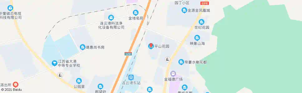 连云港平山花园_公交站地图_连云港公交_妙搜公交查询2025