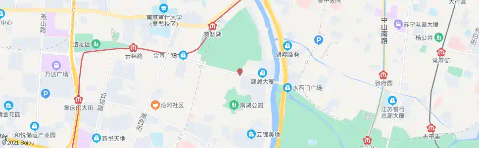 南京莫愁湖公园南门_公交站地图_南京公交_妙搜公交查询2025